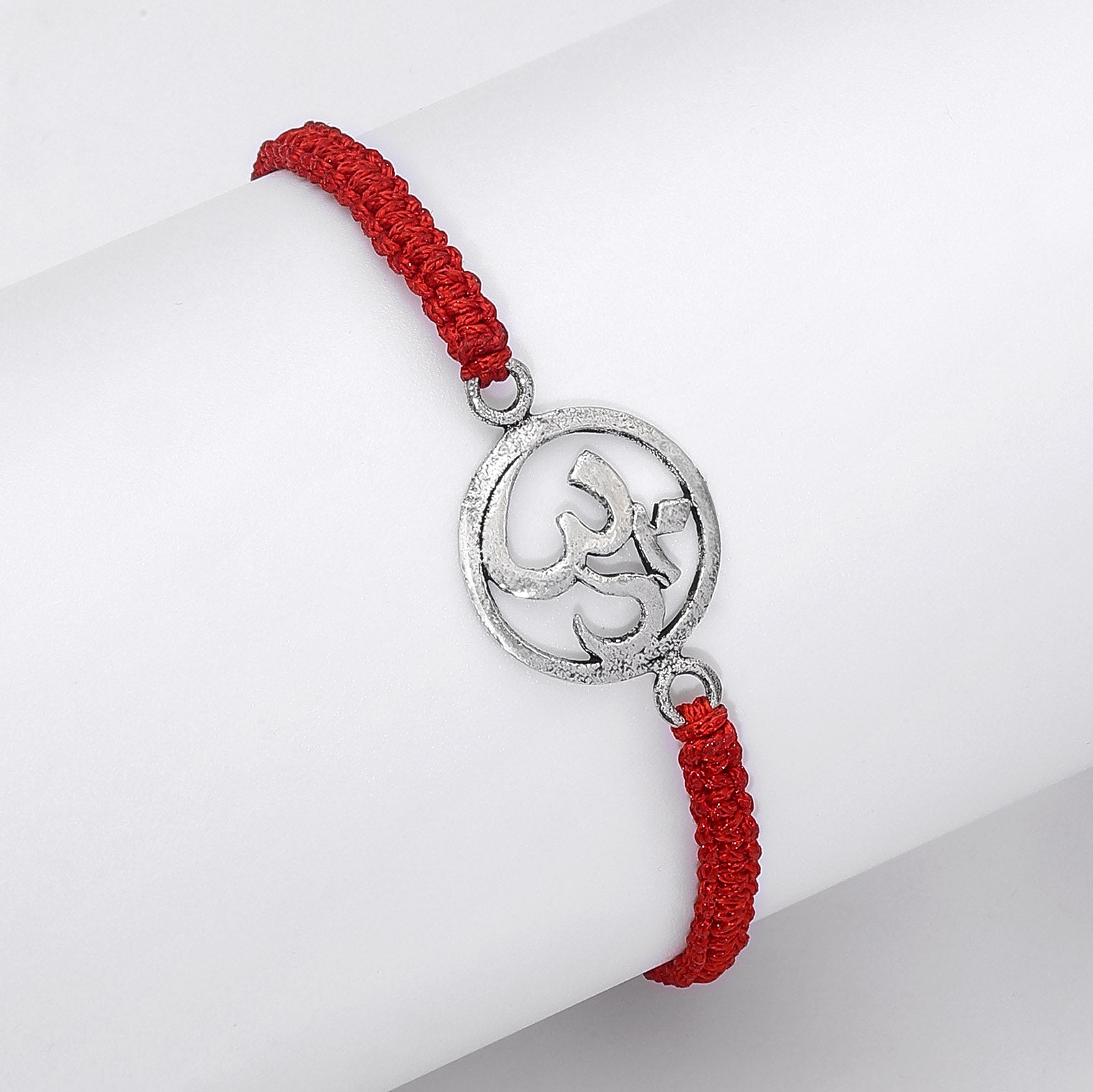Pure Silver Rakhi - Om Encarved in a Radiance Ring - Tweov Jewels
