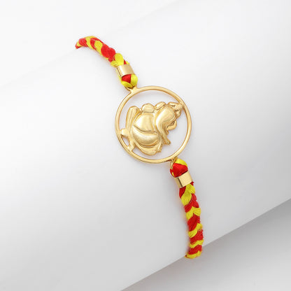 476 - Pure Silver Rakhi &#8211; Spiritual Elegance of Lord Ganesha
