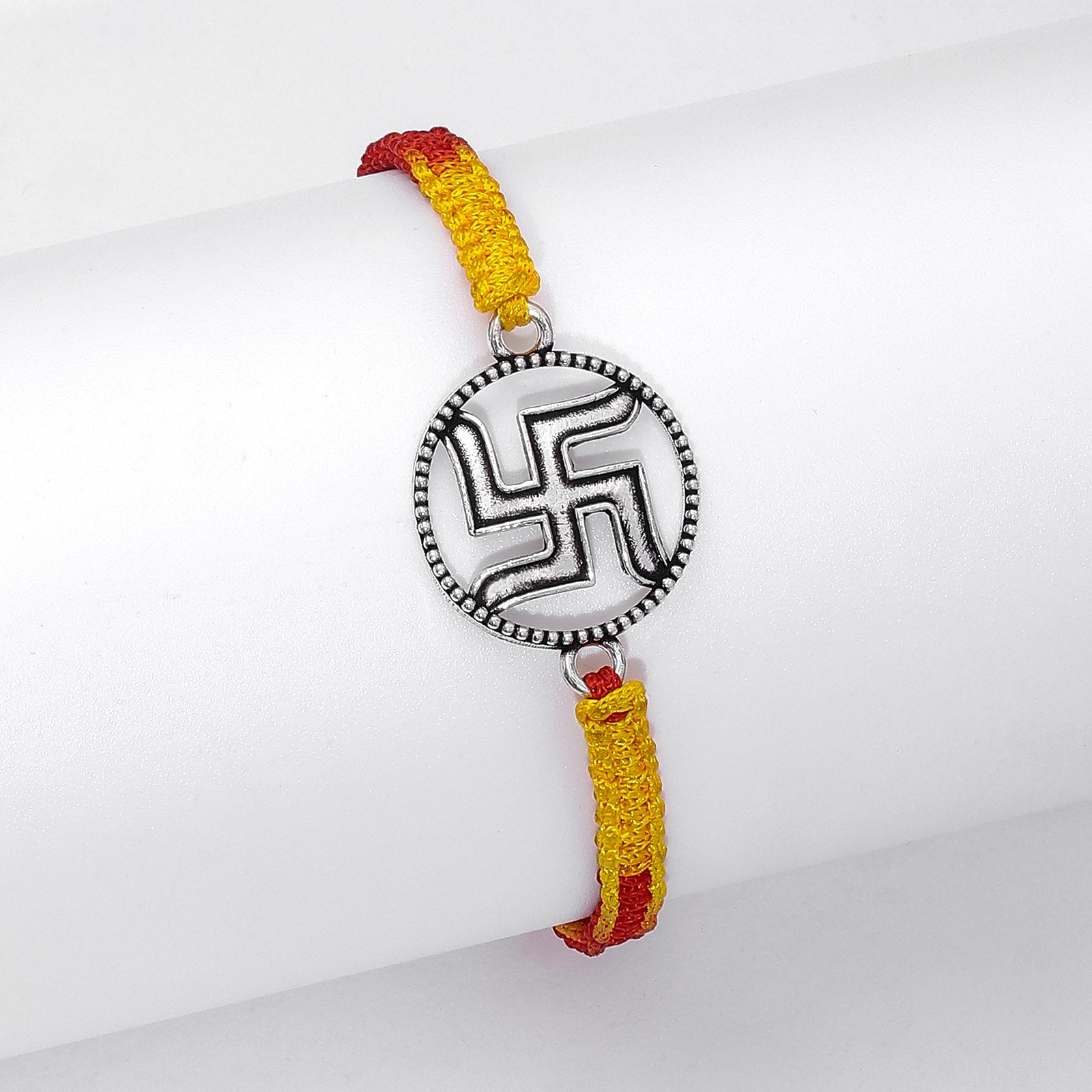 Swastika Design Silver Rakhi - Tweov Jewels