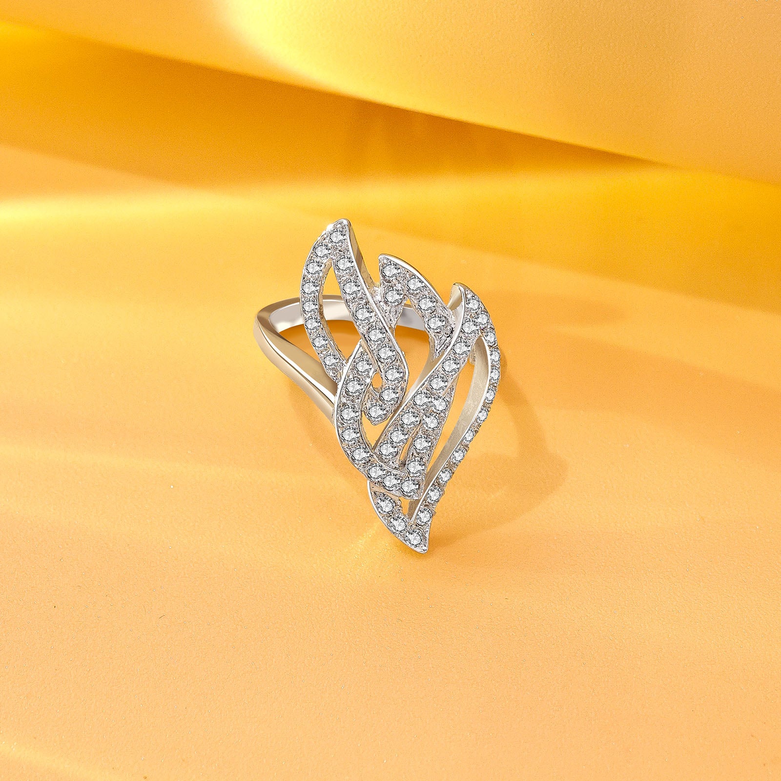 Silver Rings - Pure Silver Ring &#8211; Blazing Brilliance with CZ Filling