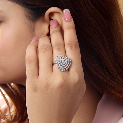 Silver Rings - Pure Silver Ring &#8211; Cocktail Stone Ring Silver