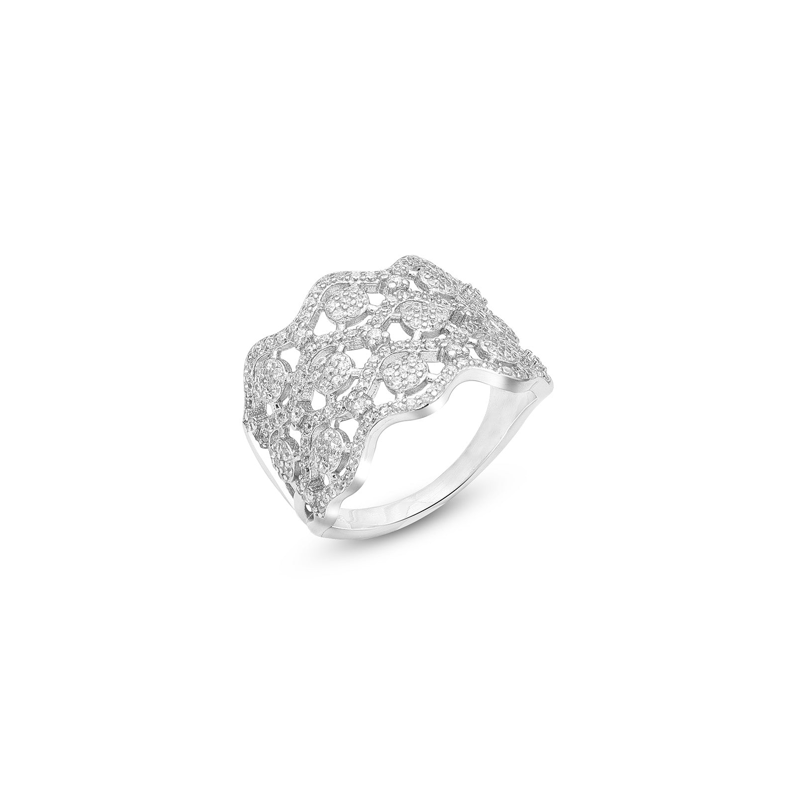 Uncategorized - Pure Silver Ring &#8211; Crown Stone Ring in CZ