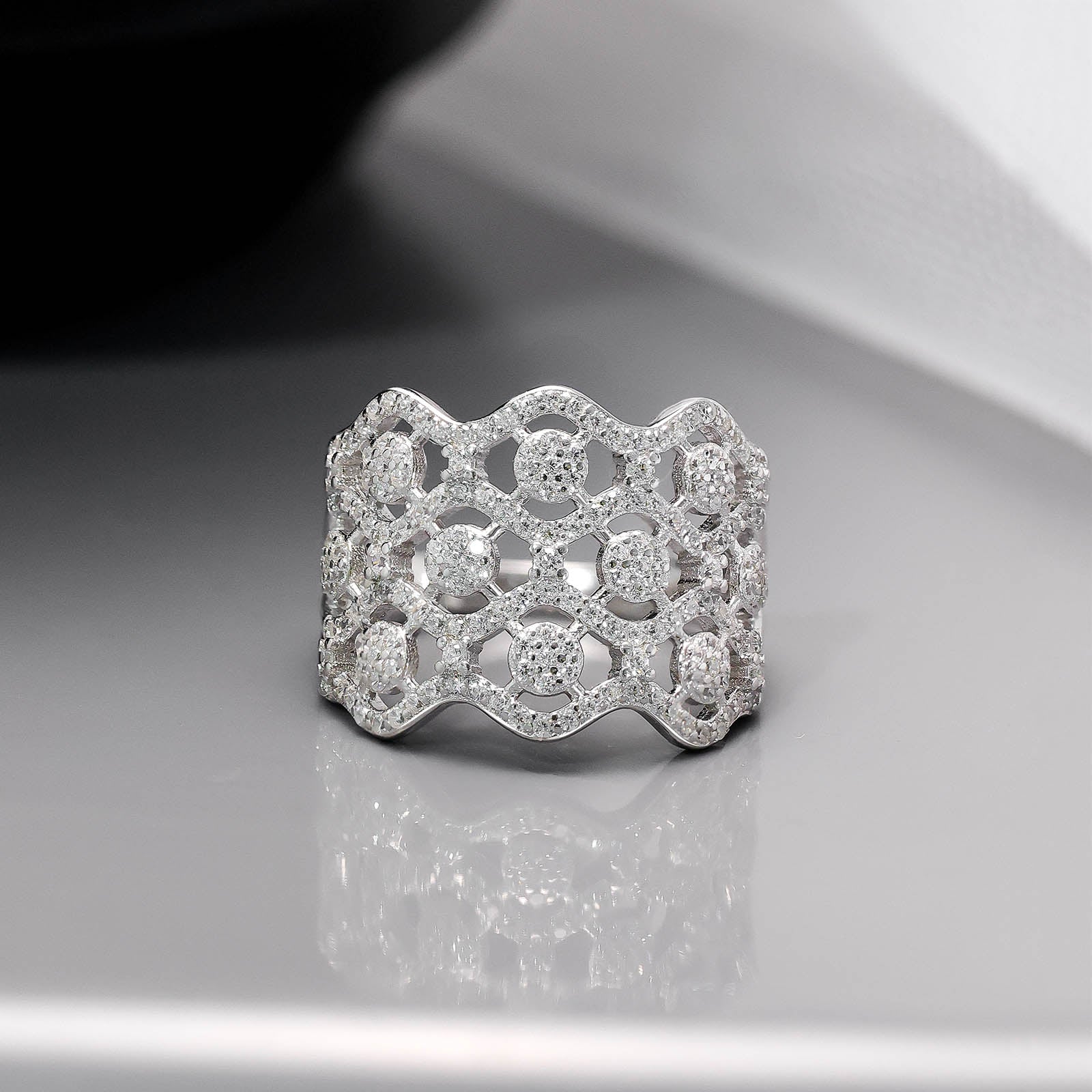 Uncategorized - Pure Silver Ring &#8211; Crown Stone Ring in CZ