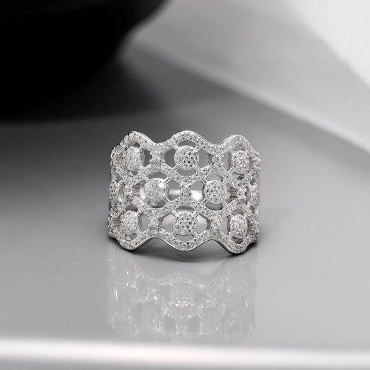 Uncategorized - Pure Silver Ring &#8211; Crown Stone Ring in CZ