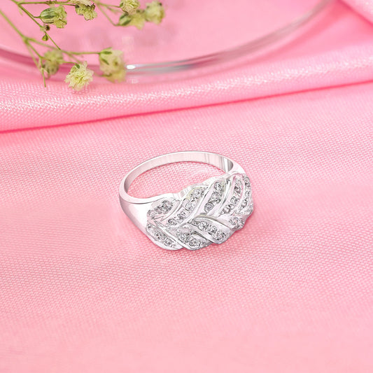 Uncategorized - Pure silver ring &#8211; CS Sparkling Leaf Whisper