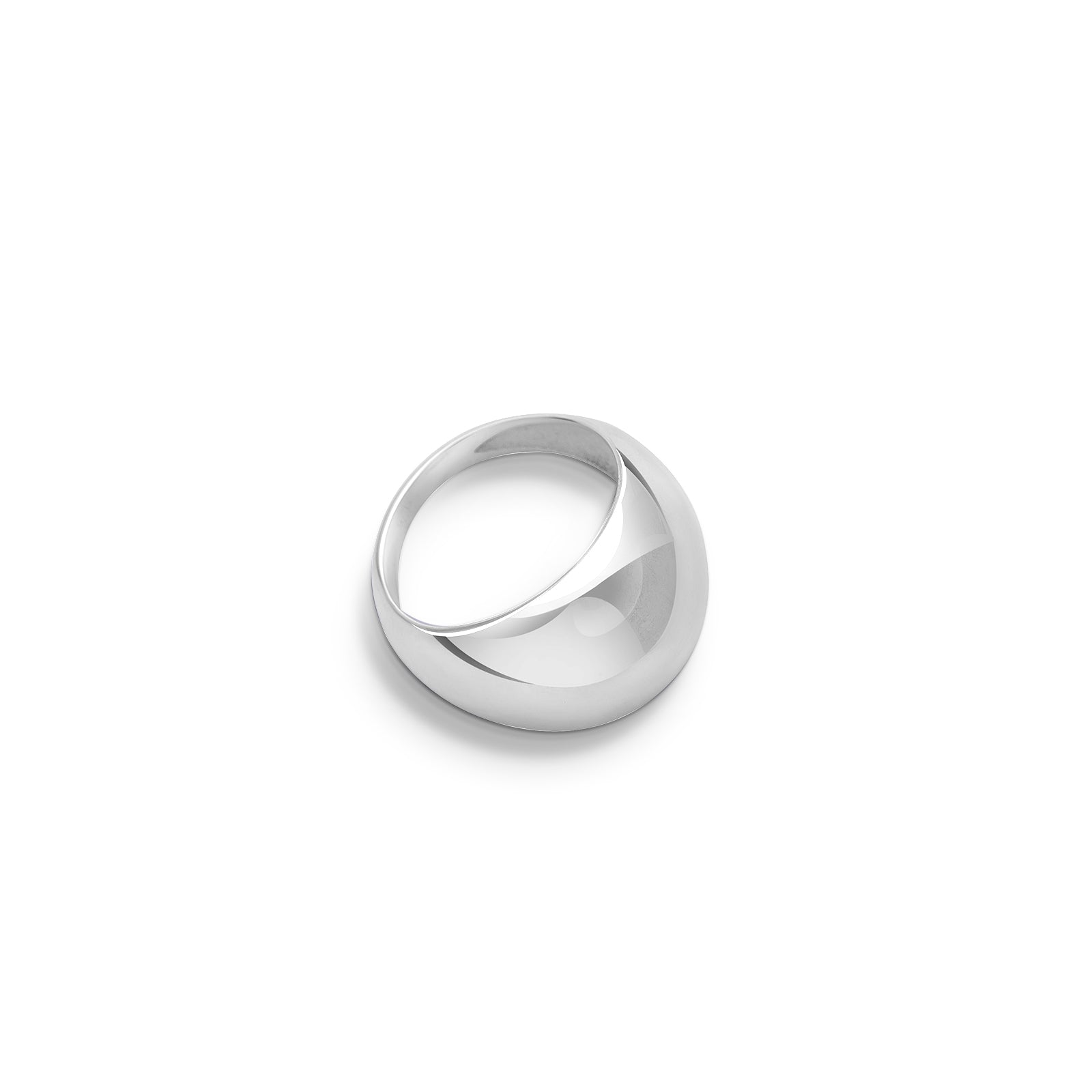 Uncategorized - Pure Silver Ring &#8211; Glossy Band With Lustre Loop