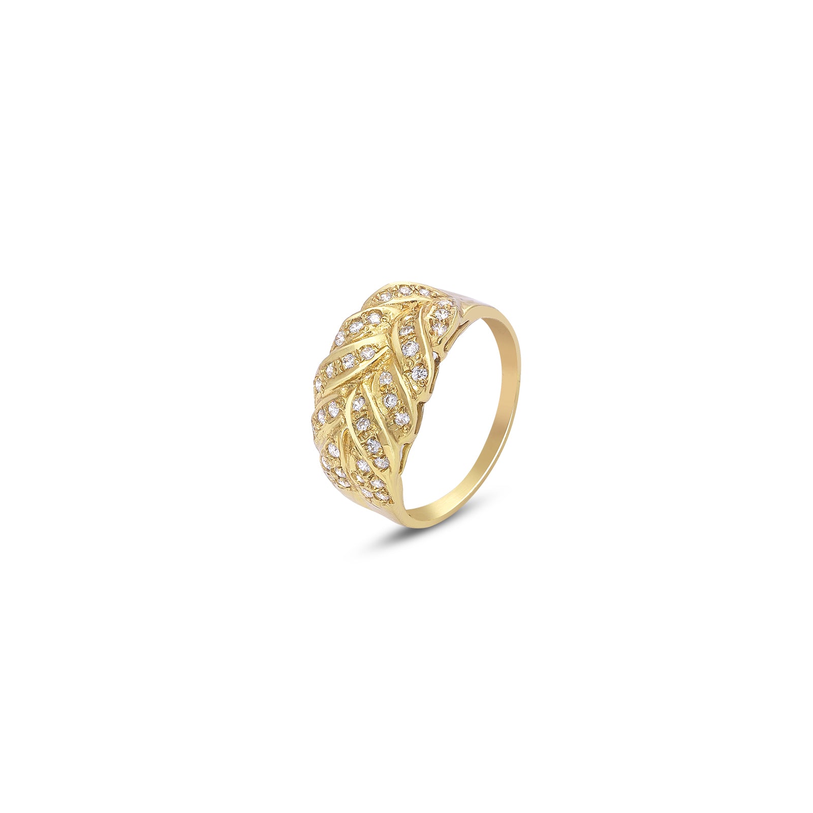 341 - Pure Silver Ring &#8211; Nature’s Embrace of Tiny CZ Stones