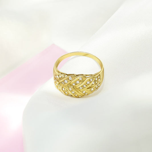Silver Rings - Pure Silver Ring &#8211; Nature’s Embrace of Tiny CZ Stones