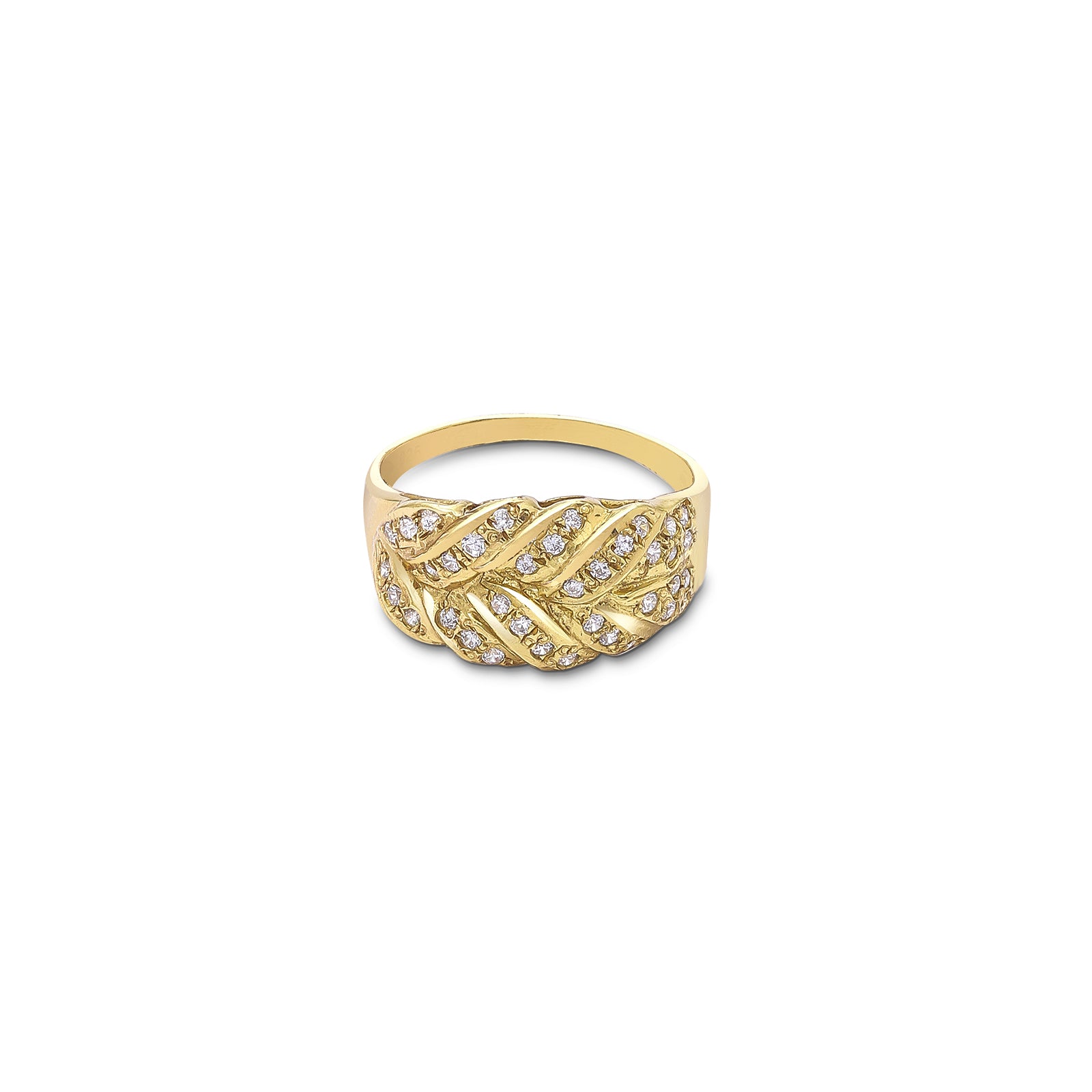 920 - Pure Silver Ring &#8211; Nature’s Embrace of Tiny CZ Stones