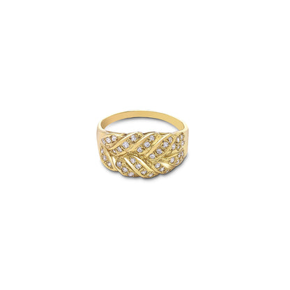 920 - Pure Silver Ring &#8211; Nature’s Embrace of Tiny CZ Stones
