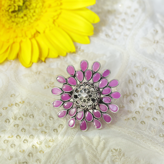 Uncategorized - Pure Silver Ring &#8211; Peacock&#8217;s Opal Grace