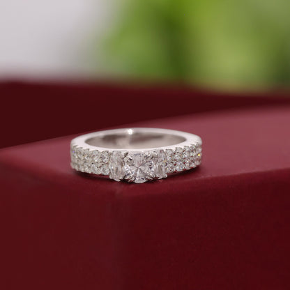 Uncategorized - Pure Silver Ring &#8211; Regal Cut with CZ Carvings