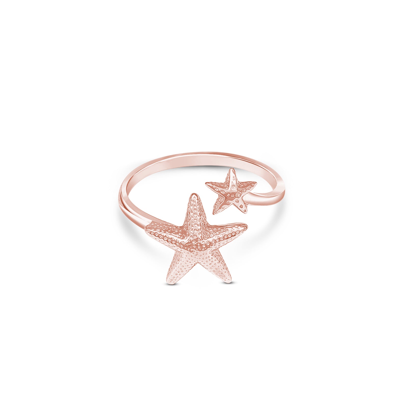 Silver Rings - Pure Silver Ring &#8211; Twinny Rose Gold Star Ring