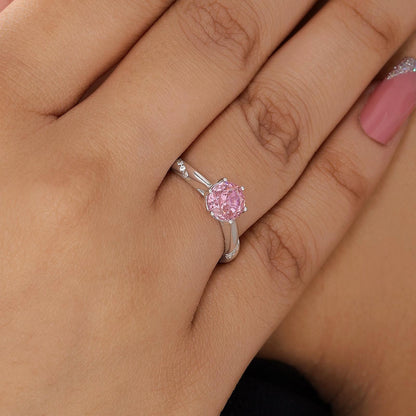 Silver Rings - Pure Silver Ring &#8211; Vibrant Pink Stone