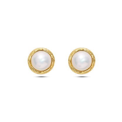Uncategorized - Pure Silver Stud Earrings &#8211; Made of Captivating White pearls