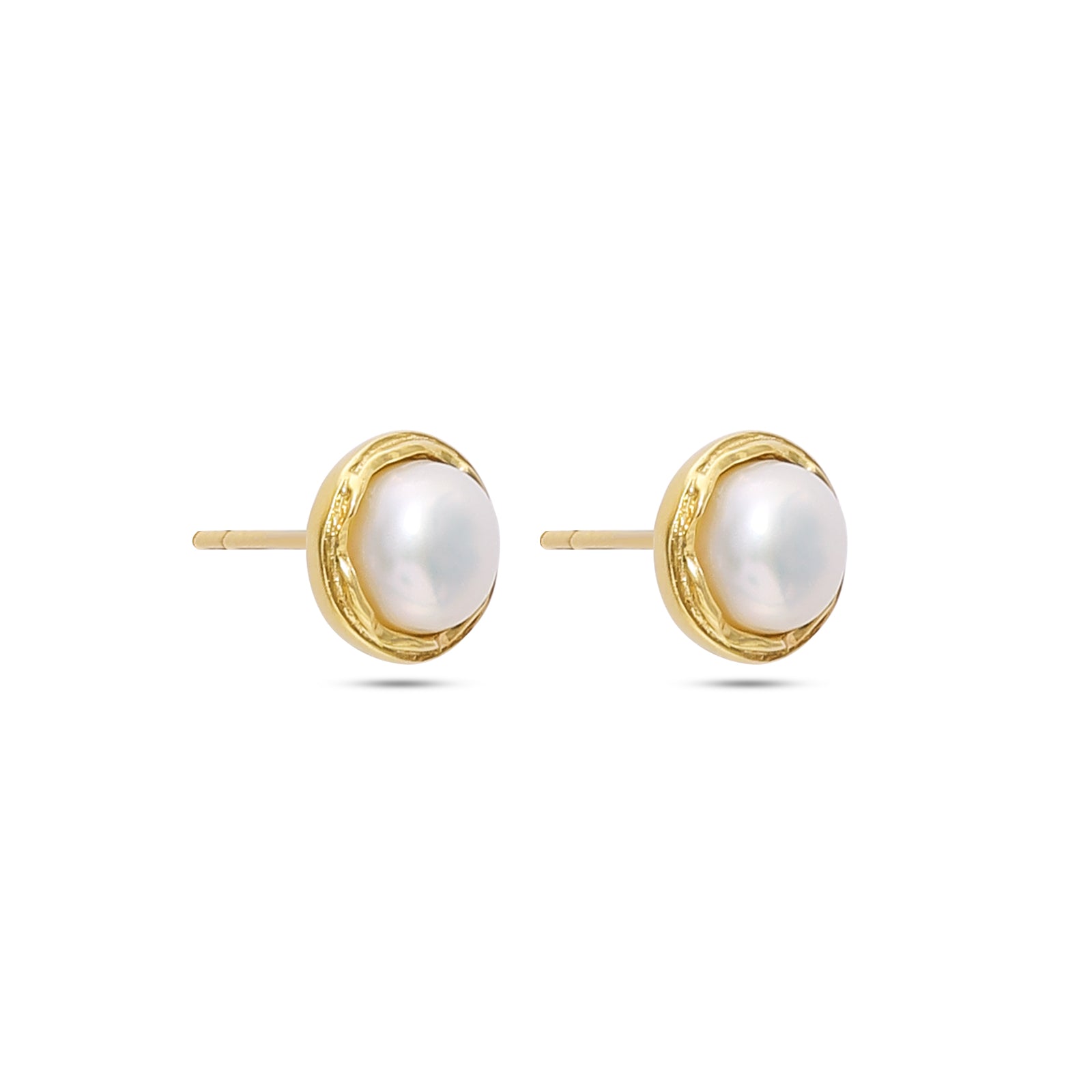 Uncategorized - Pure Silver Stud Earrings &#8211; Made of Captivating White pearls