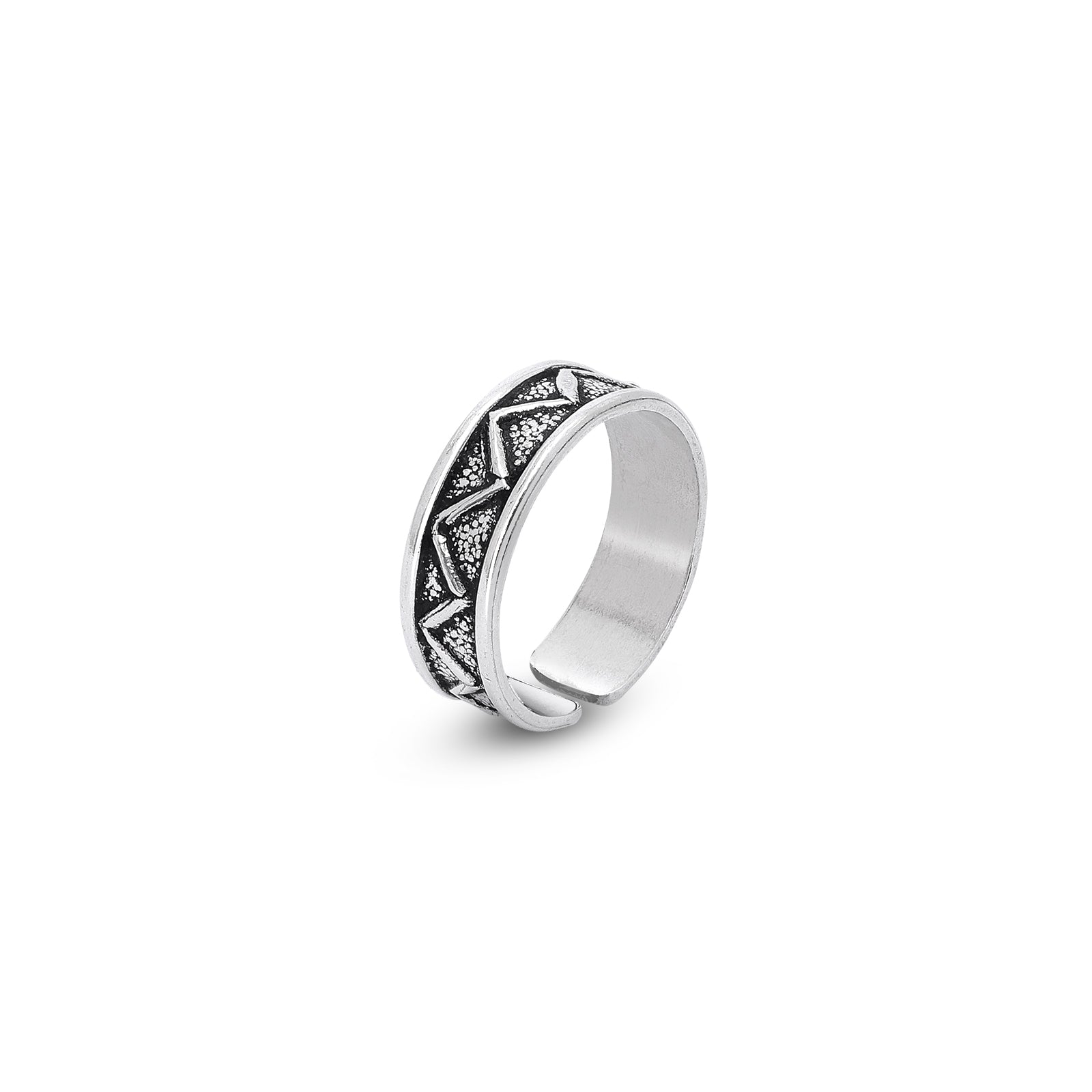 Uncategorized - Pure Silver Toe Ring &#8211; Eternal Zig Zag Waves