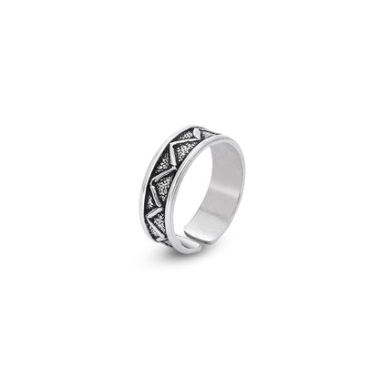 Uncategorized - Pure Silver Toe Ring &#8211; Eternal Zig Zag Waves