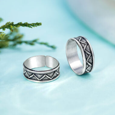 Pure Silver Toe Ring - Eternal Zig Zag Waves