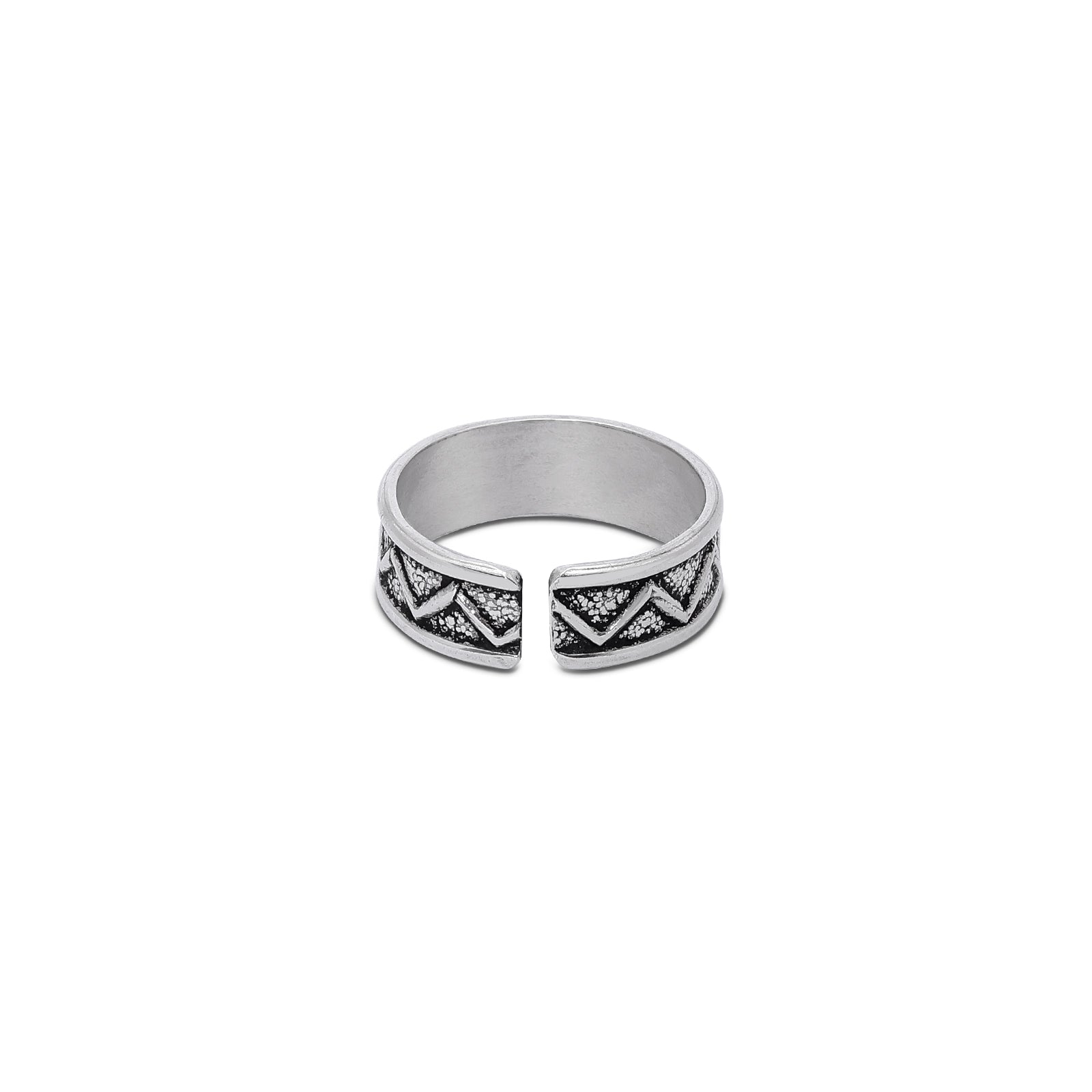 Uncategorized - Pure Silver Toe Ring &#8211; Eternal Zig Zag Waves