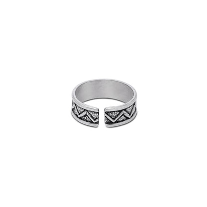 Uncategorized - Pure Silver Toe Ring &#8211; Eternal Zig Zag Waves