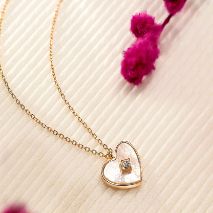 Silver Necklaces - Rose Gold Plated Necklace – Heartfelt Stone Charm