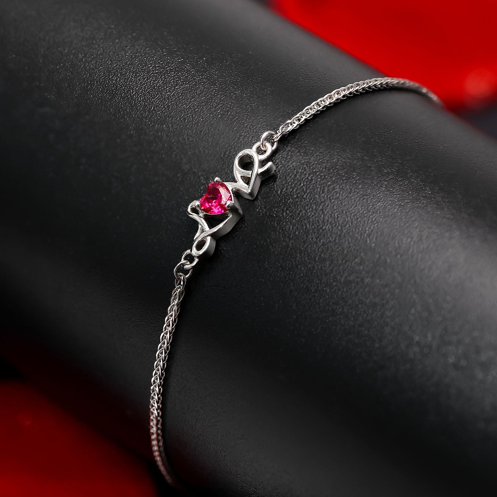 Silver Bracelets - Silver Bracelet for Women – Lovely Pink Heart