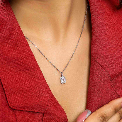 Silver Necklaces - Silver Chain with Pendant &#8211; Shine with Zircons
