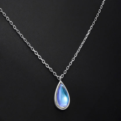 Silver Necklaces - Silver Pendant on Necklace With Blue Topaz