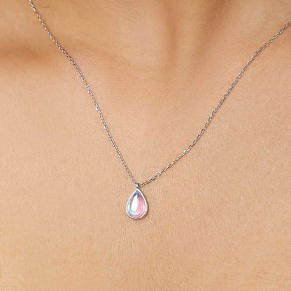 Silver Necklaces - Silver Pendant on Necklace With Blue Topaz