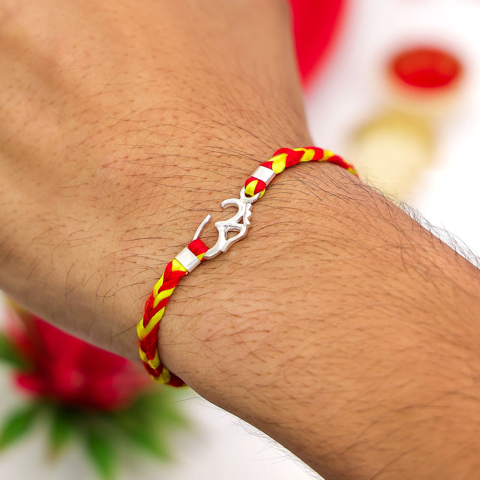 Pure Silver Rakhi - Feel The Peace With Om Pendant - Tweov Jewels
