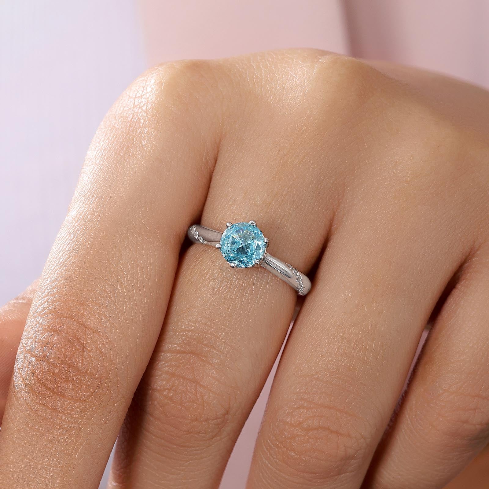 Silver Rings - Silver Ring For Women &#8211; Brilliance of Blue Zircon