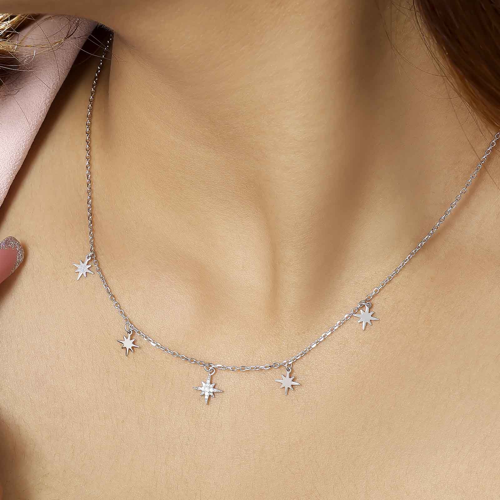Silver Necklaces - Star Necklace Silver &#8211; Celestial Shine