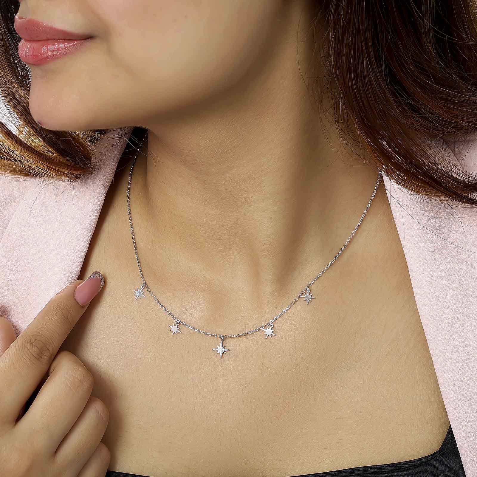 Silver Necklaces - Star Necklace Silver &#8211; Celestial Shine
