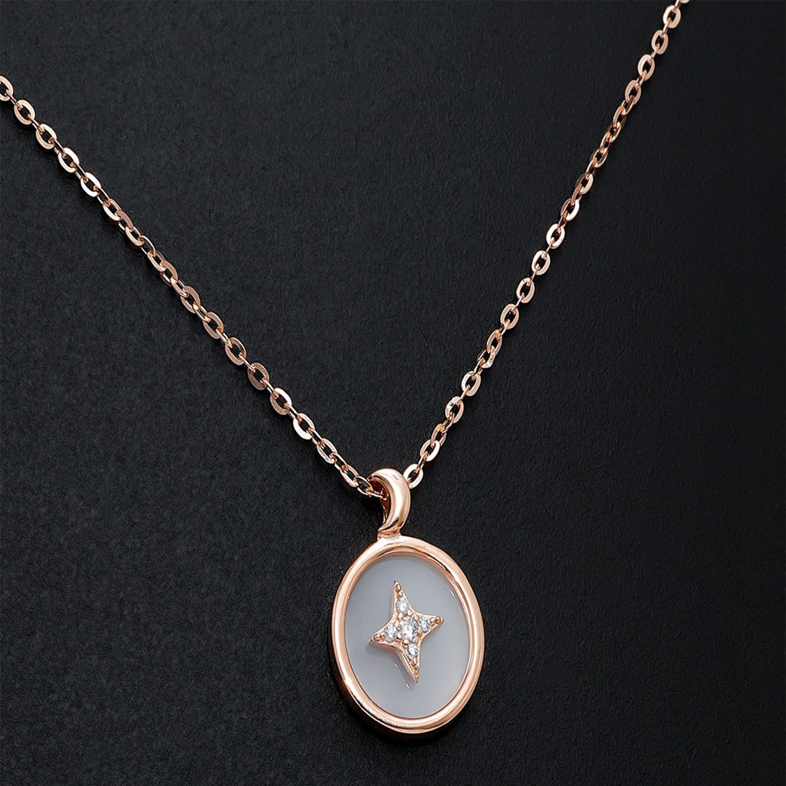 Uncategorized - Star Pendant Necklace for Women – 925 Sterling Silver Rose Gold Plated