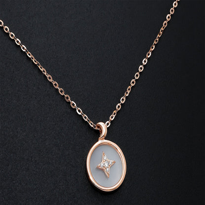 Uncategorized - Star Pendant Necklace for Women – 925 Sterling Silver Rose Gold Plated