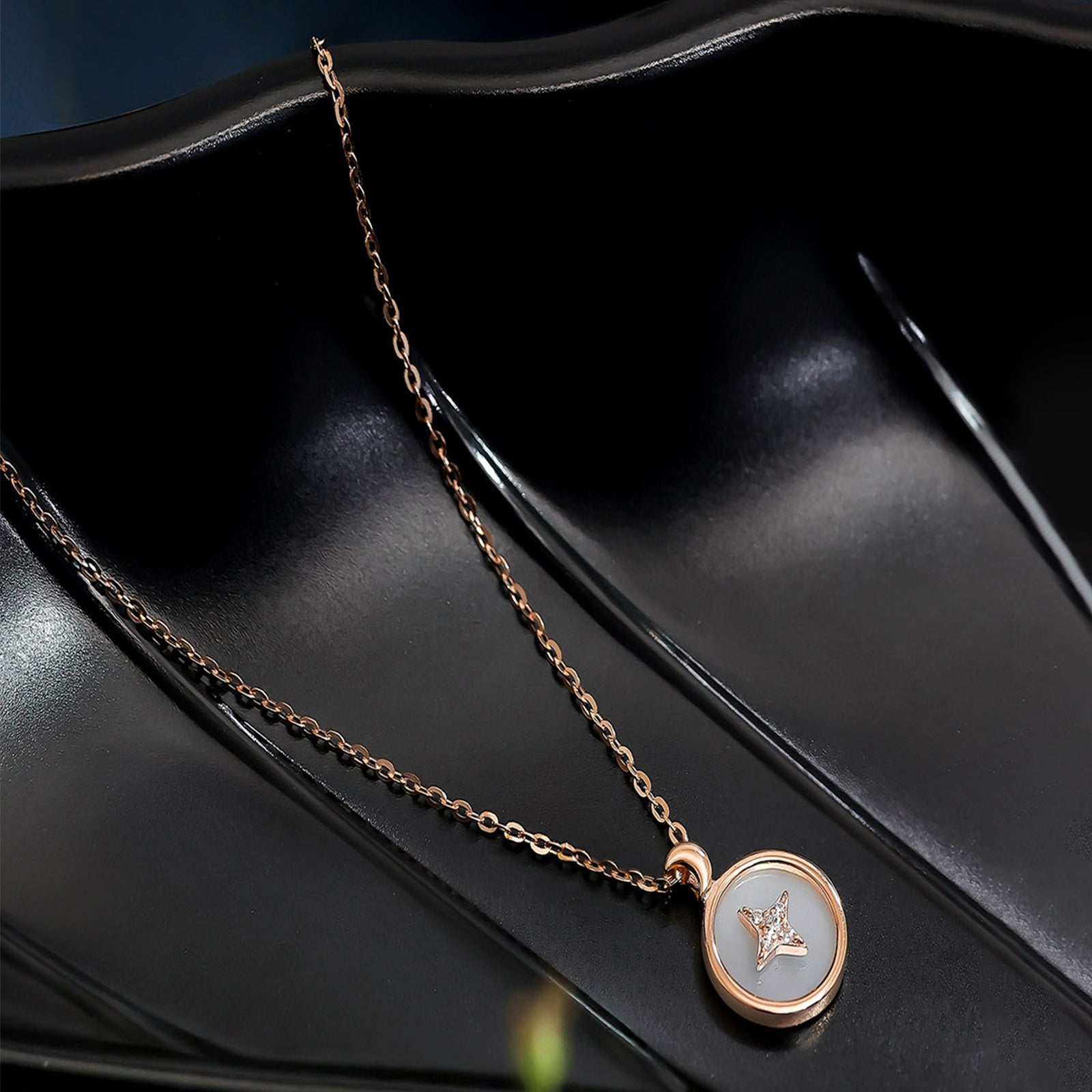 Uncategorized - Star Pendant Necklace for Women – 925 Sterling Silver Rose Gold Plated