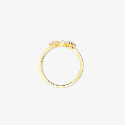 Gold Plated Silver Duo Flower Ring